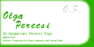 olga perecsi business card